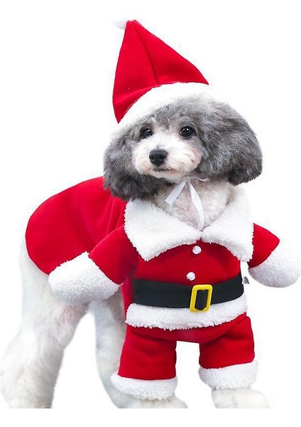 Noel Köpek Giysileri Noel Baba Kostüm Noel Evcil Hayvan Giysileri Kış Hoodie Ceket Giysileri Köpek Evcil Hayvan Giysileri Cadılar Bayramı (Yurt Dışından)