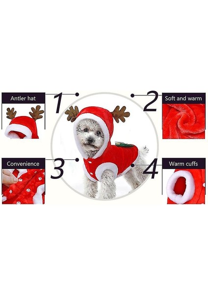 Pet Giysileri Sonbahar Kış Flannel Sıcak Festival Ceket Köpek Giysileri Kedi Elk Kostüm Noel Giysileri Yavru Kedi Köpek Yeni Yıl Kıyafet Jd4 (Yurt Dışından) fırsatları