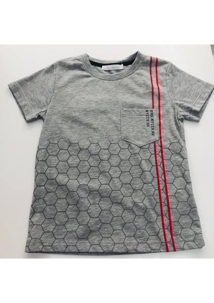 Enjoy Bebe Gri Geometrik T-Shirt