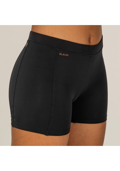 OLAIAN Kadın Sörf Bikini Altı - Şort Kesim - Siyah - Reva