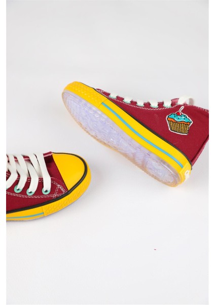 26 - 35 Numara Kız Çocuk Bordo Dustin Cookie Converse Ayakkabı