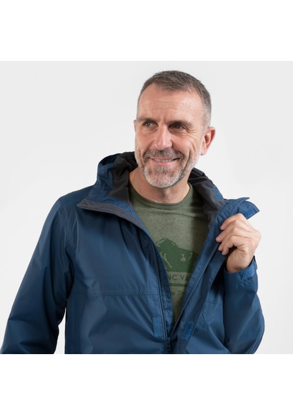 QUECHUA Erkek Outdoor Yağmurluk - Mavi / Kot - NH500 Imper