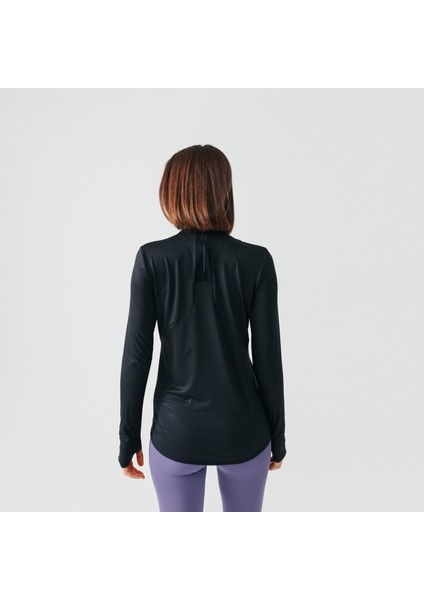KALENJI Kadın Uzun Kollu Koşu Tişörtü - Siyah - DRY+ fiyatları