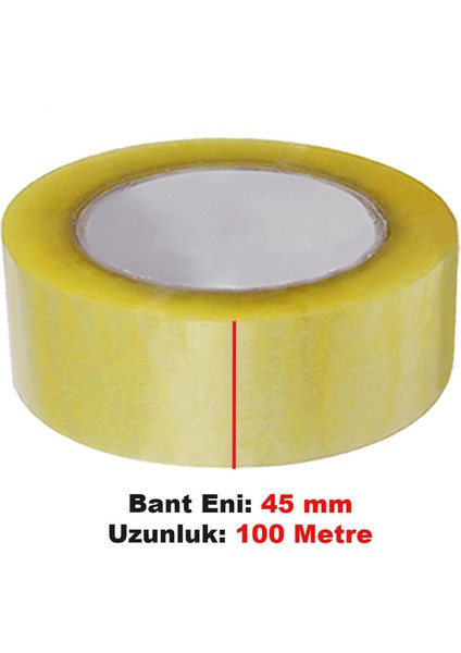 Koli Bandı 45 mm x 100 mt Şeffaf Güçlü Yapışkanlı Kopmayan Bant 72 Adet