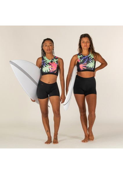 OLAIAN Kadın Sörf Bikini Altı - Şort Kesim - Siyah - Reva