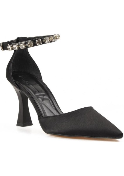 009 Siyah Kemerlı Kadın Topuklu Ayakkabı