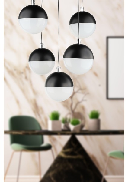 Valentino Ledli 5.li Avize Siyah
