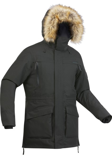 Quechua Erkek Su Geçirmez Outdoor Parka - Beyaz - SH500 Ultra - Siyah -20°c