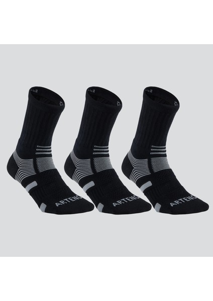 Artengo Tenis Çorabı - Uzun Konç - Unisex - 3 Çift - Siyah / Gri - Rs 560