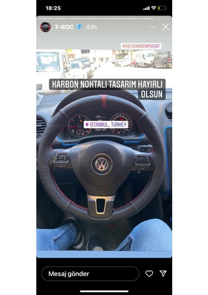 Volkswagen Passat-Cc-Transporter-Golf-Jetta-Polo 2011 Manuel Karbon Noktalı Desen Direksiyon Kılıfı modelleri