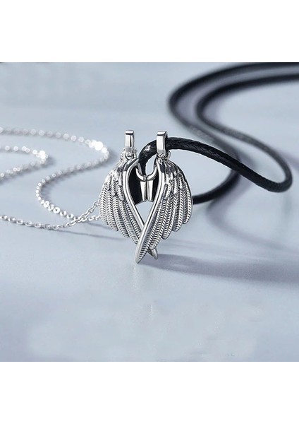 Melek Kanadı Mıknatıslı Çift Ikili Kolye Sevgili Kolyesi fırsatları