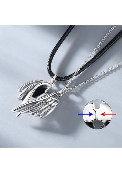 Melek Kanadı Mıknatıslı Çift Ikili Kolye Sevgili Kolyesi indirimleri