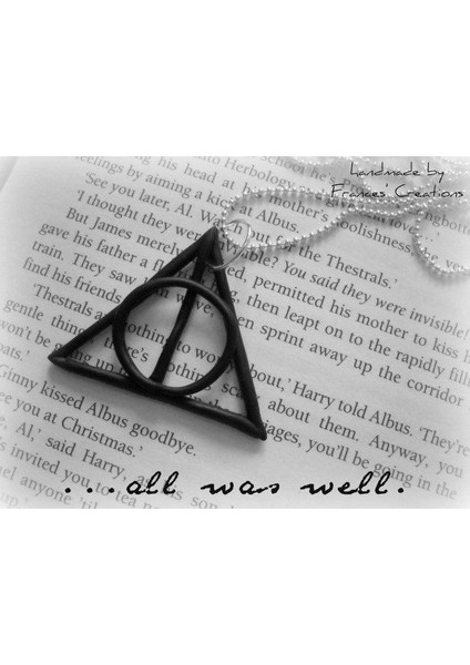 Harry Potter Ölüm Yadıgarları Üçgen Ortası Dönen Siyah Çelik Kolye fiyatları