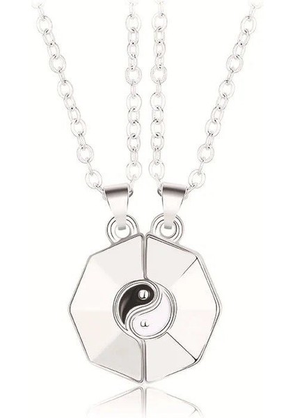 Yin Yang Çift Mıknatıslı Ikili Sevgili Kolye