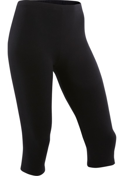 DOMYOS Çocuk Siyah Kısa Spor Taytı 100