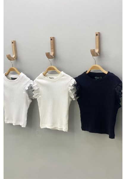 Mojo Kız Çocuk Kolları Fistolu Kaşkorse Body 3817 Siyah
