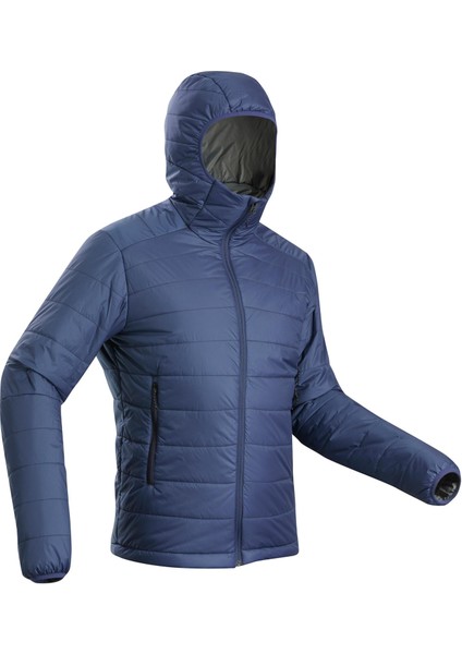 FORCLAZ Erkek Outdoor Trekking Kapüşonlu Şişme Mont - Sentetik / Mavi - MT100 -5°C