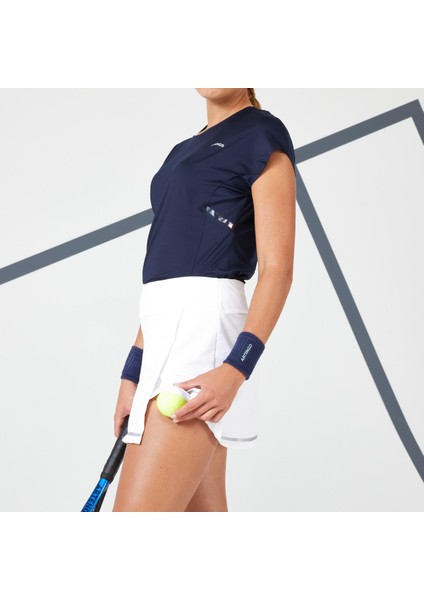Artengo Kadın Tenis Eteği - Beyaz - Dry 500