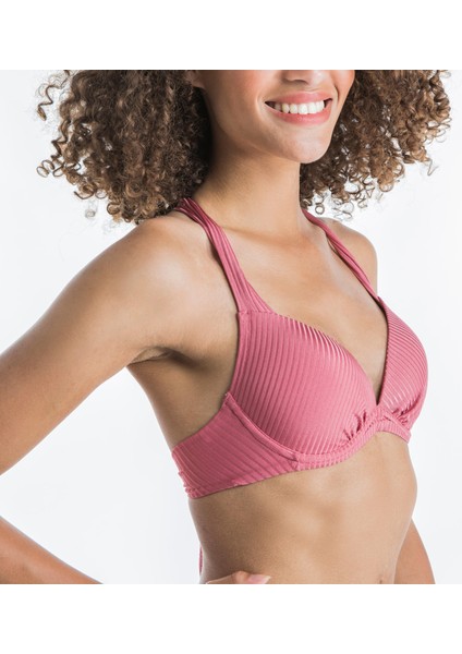 Olaian Kadın Bikini Üstü - Push Up Etkili - Pembe - Elena Uni