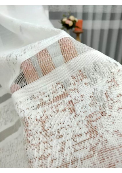 Taç Bantlı Desen Kullanıma Hazır 1/3 Sık Pile Tül Perde Tek Kanat - Ekru 100 x 260 cm indirimleri