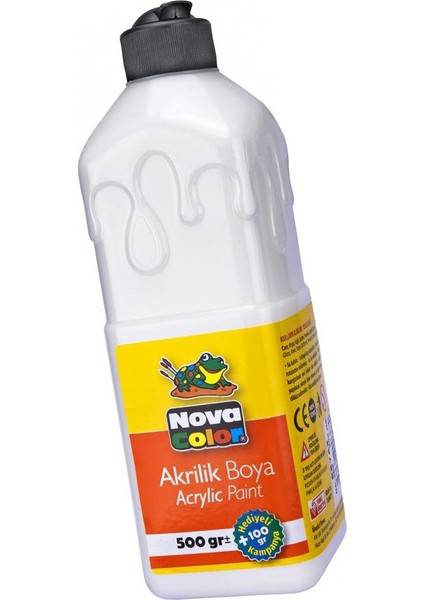 Akrilik Boyası 500 Gr 1 Adet Su Bazlı Akrilik Boya Hobi Sanatsal Boya Tuval Ahşap Metal Ağaç Taş Beton