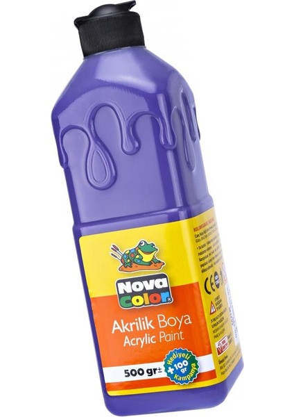 Akrilik Boyası 500 Gr 1 Adet Su Bazlı Akrilik Boya Hobi Sanatsal Boya Tuval Ahşap Metal Ağaç Taş Beton