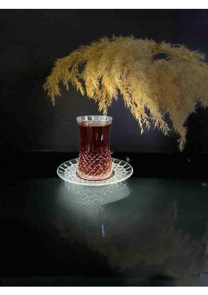 Heybeli Kesme Hasır Desenli Çay Seti