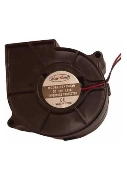 75X75X30 12V Dc 2 Pin Plastik Salyangoz Fan