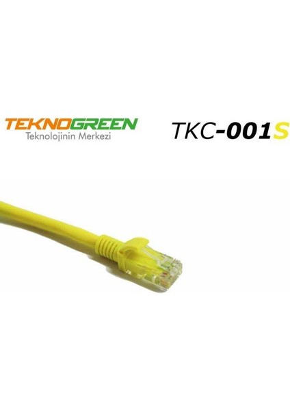 Teknogreen TKC-006S 0.6m. Cat6 Kablo Sarı