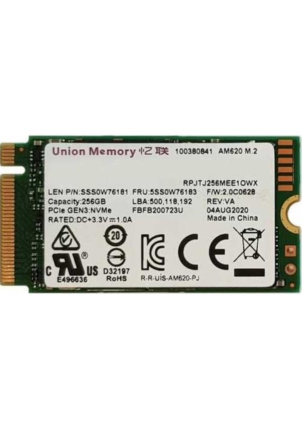Union Memory Nvme M.2 256 GB SSD