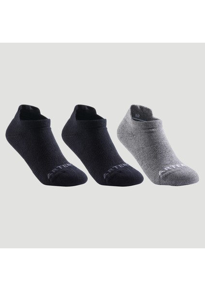 Artengo Çocuk Tenis Çorabı - Kısa Konç - 3 Çift - Siyah / Gri - Rs 160