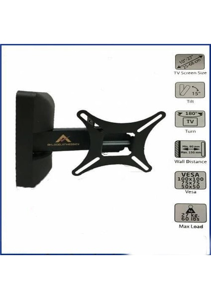 Cen Ex 10'' 27'' 25-68 cm Lcd-Led Tv Hareketli Duvar Askı Aparatı 27 kg fiyatları
