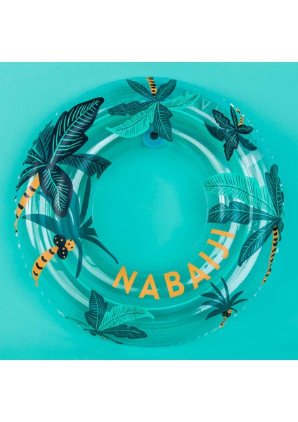 Nabaiji Çocuk Şişirilebilir Yüzme Simidi - 65 Cm - 6 / 9 Yaş - "Palmiye" Baskılı