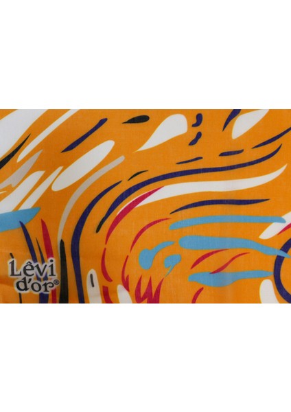 Levi Dor Turuncu Desenli Eşarp