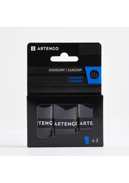 ARTENGO Tenis Overgrip - Siyah - 3 Adet - Comfort