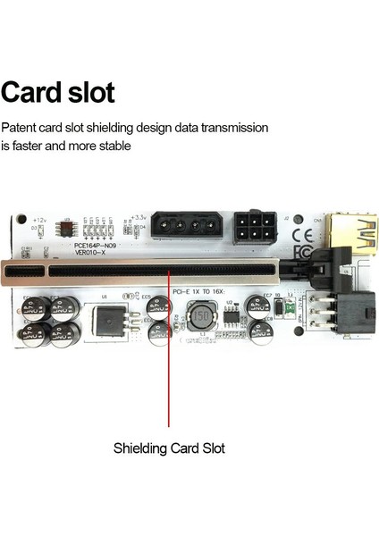 VER010 USB 3.0 Pcı-E Yükseltici VER010-X Express Kablo Yükseltici Ekran Kartı X16 Madencilik Için
