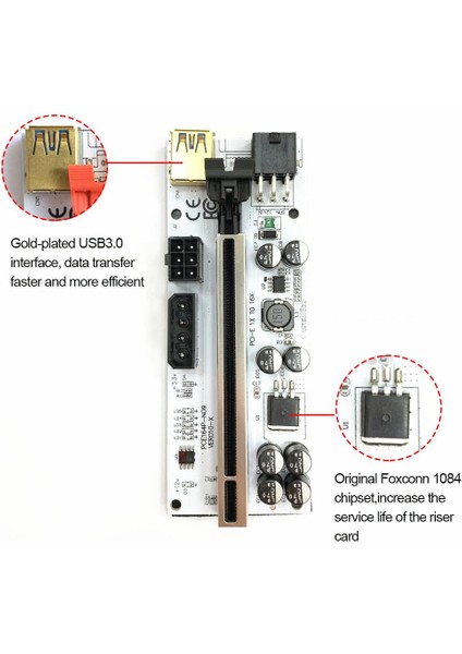 VER010 USB 3.0 Pcı-E Yükseltici VER010-X Express Kablo Yükseltici Ekran Kartı X16 Madencilik Için