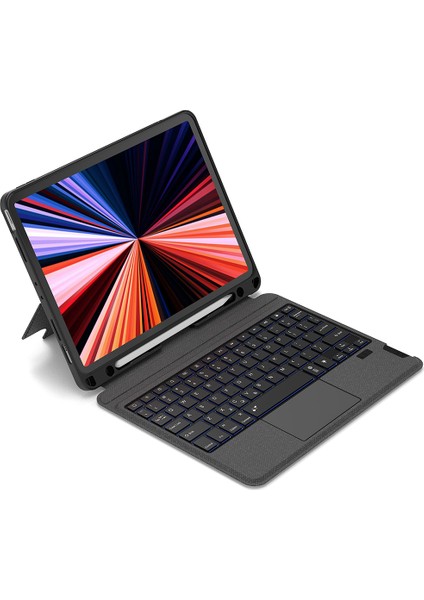iPad Pro 12.9 (2020) Uyumlu Manyetikli Standlı Mag Touchpad Çıkartılabilir Klavyeli Kılıf