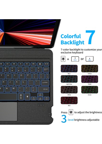 iPad Pro 12.9 (2020) Uyumlu Manyetikli Standlı Mag Touchpad Çıkartılabilir Klavyeli Kılıf