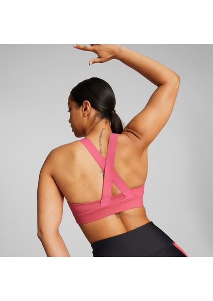 Kadın Sunset Pink Puma Mid Impact Fit Bra Pembe Kadın Spor Sütyeni/bra