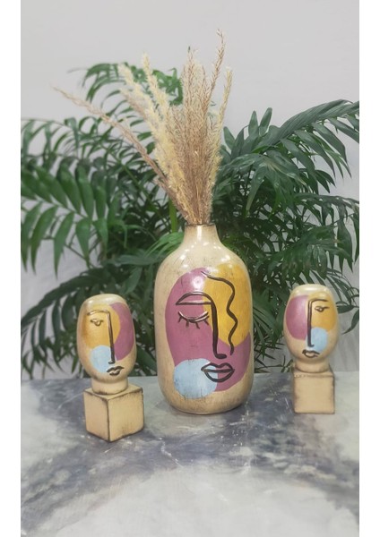 Livava Yarım Yüz Dekoratif Biblo & Vazo