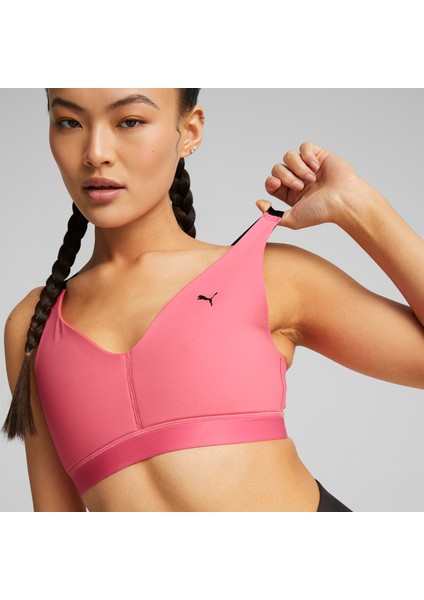 Kadın Sunset Pink Puma Low Impact Elite Strappy Bra Pembe Kadın Orta Destekli Spor Sütyeni/bra