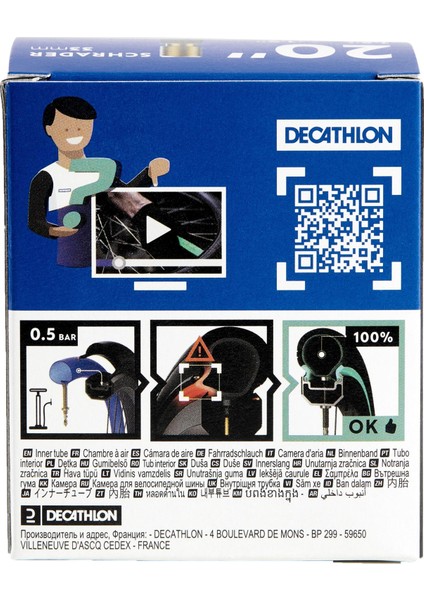 DECATHLON İç Lastik - 20" - 1,5 / 1,9 Kesit - Schrader Valf Uyumlu