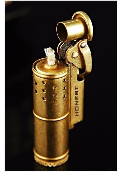 Vintage Retro Benzinli Muhtar Çakmağı Otantik Sarı