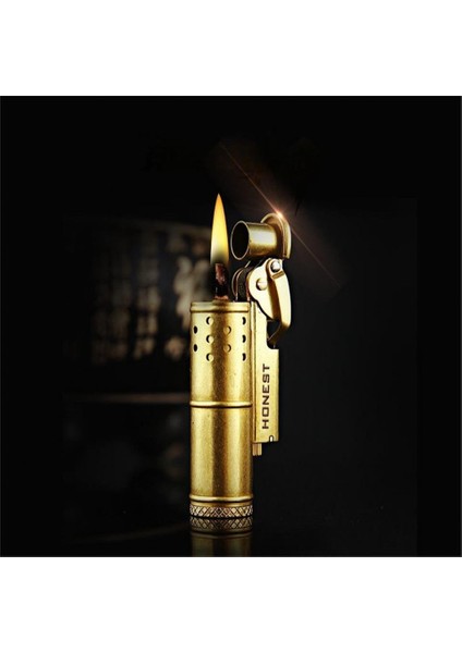 Vintage Retro Benzinli Muhtar Çakmağı Otantik Sarı fırsatları