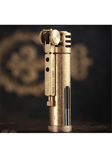 Zorro Z556 Benzinli Camlı Muhtar Çakmağı Otantik Sarı