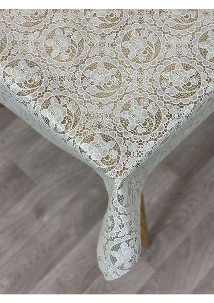 Hasır Lüks Pvc Silinebilir Muşamba Masa Örtüsü Krem modelleri