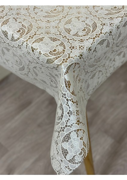 Hasır Lüks Pvc Silinebilir Muşamba Masa Örtüsü Krem fırsatları