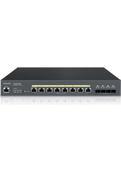 Engenıus ECS2512FP Poe++ Switch 8 x 2500 Port, 4 x Sfp+ 10GIG Port, L2+ 8-Port Poe++ ECS2512FP