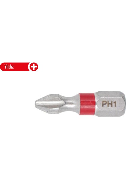 Ph1 x 25 mm Yıldız Bits Uç Renk Kodlu CB/251TC (1 Adet)
